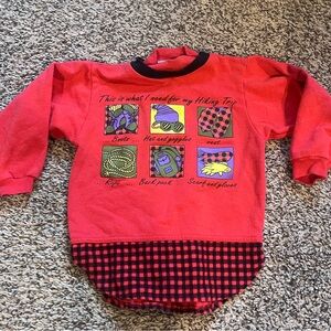 Vintage 90s Red Kids Graphic Sweatshirt